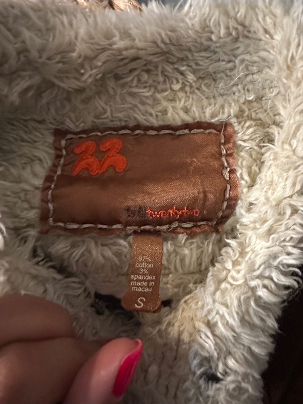 Y2K 2000s Twill Twenty Two Utility Corduroy Jacket Chocolate Brown Sherpa Small - Picture 5 of 11